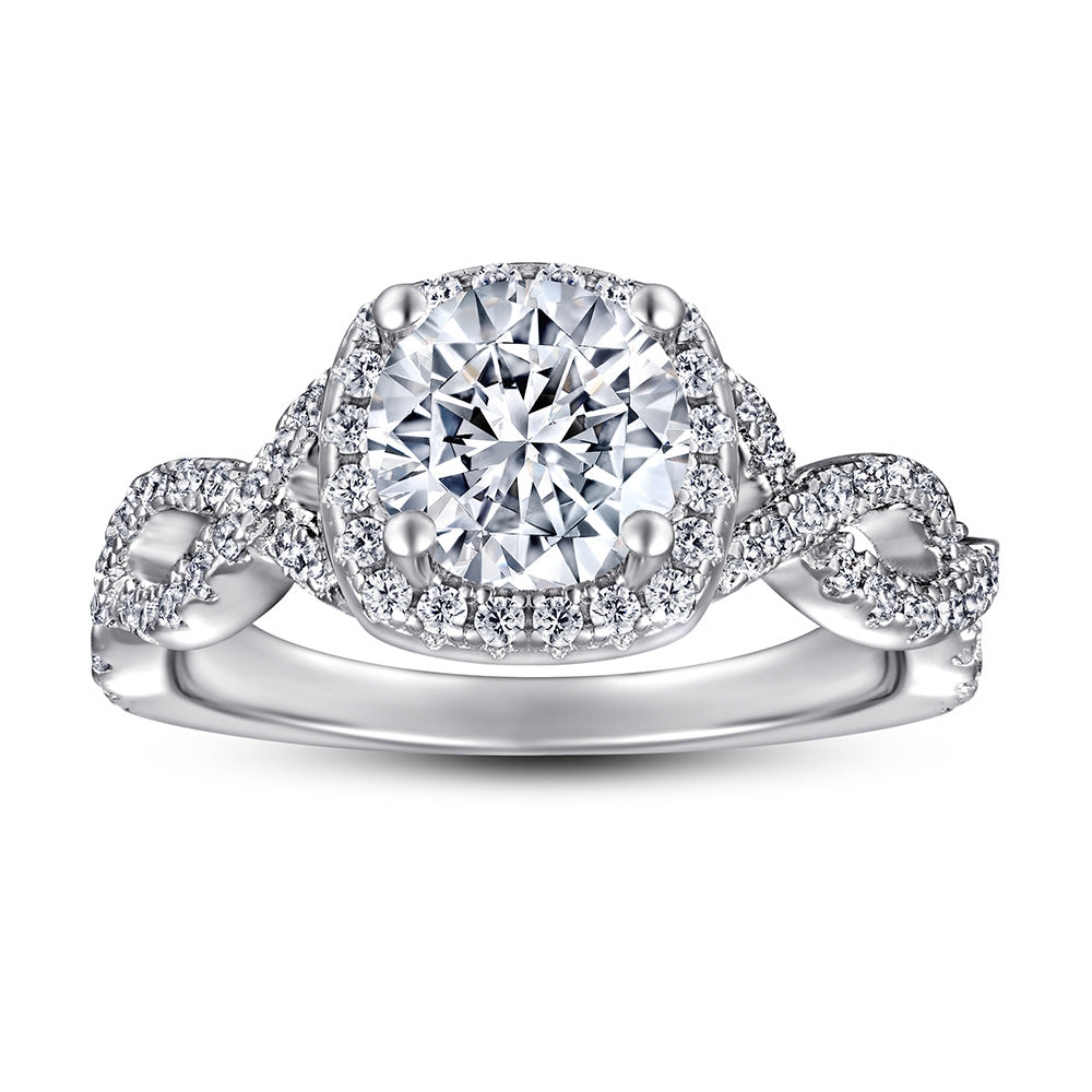 2.25Ct Cushion Cut Diamond Twisted Band Wedding Ring