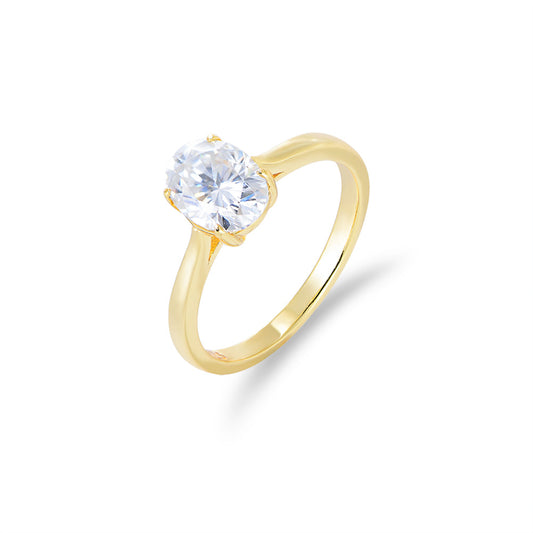 0.5Ct Gold Oval Cut Diamond Bridal Ring