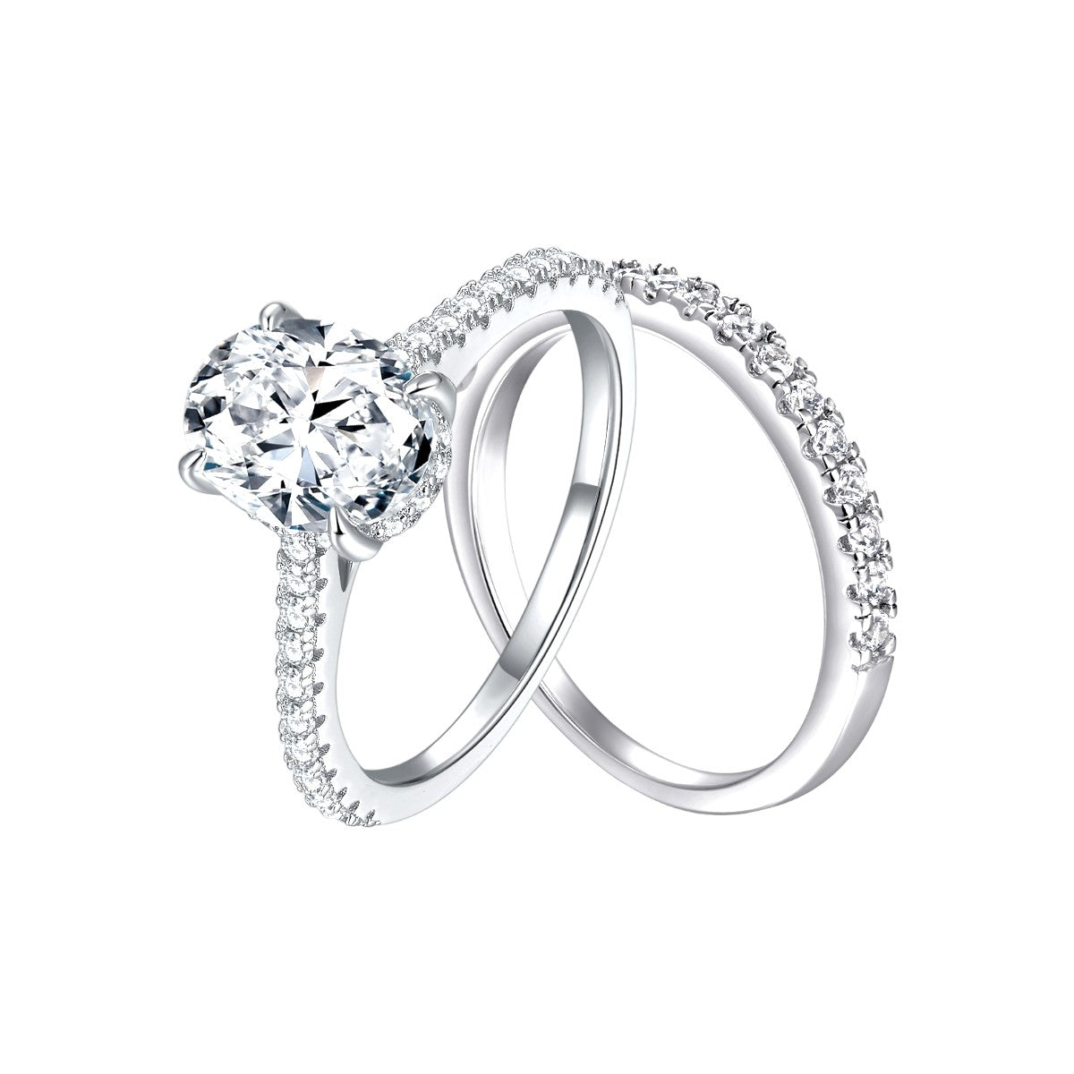 2.25Ct Classic Oval Cut Solitaire Wedding Ring Set