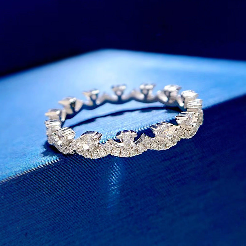 925 Sterling Silver Tiara Diamond Wedding Band (10 Pieces / Per Order)