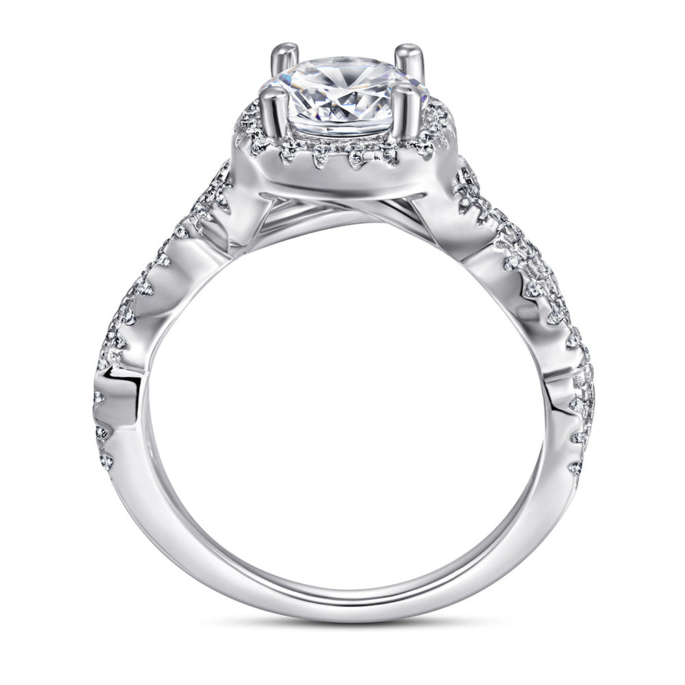 2.25Ct Cushion Cut Diamond Twisted Band Wedding Ring