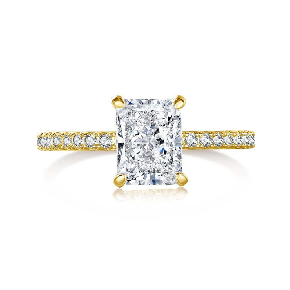 2Ct Gold Radiant Cut Diamond 4-Prong Engagement Ring
