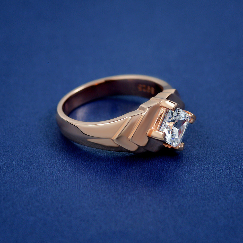 2.5Ct Rose Gold Princess Cut Diamond Engagement Ring