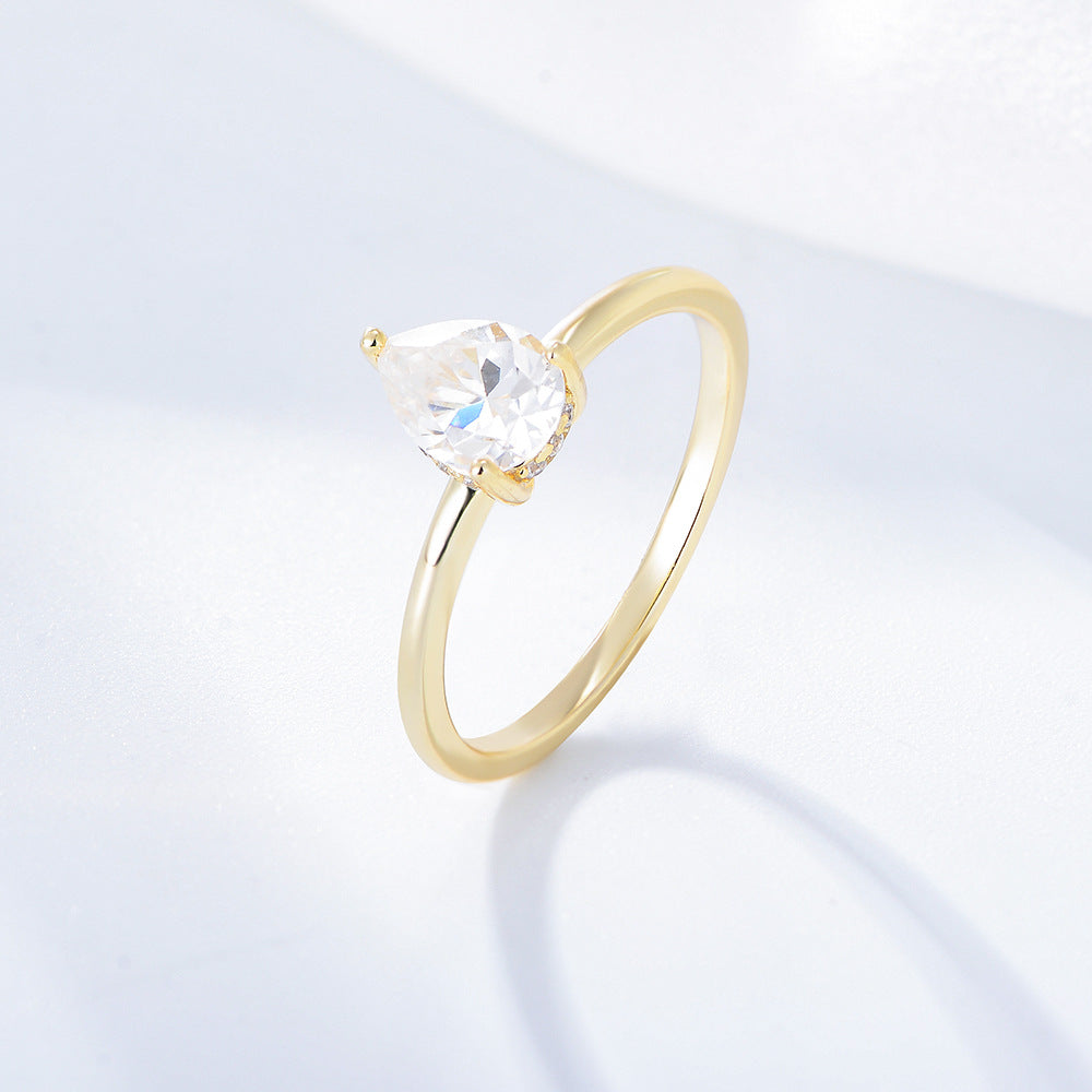 0.5Ct Gold Pear Shape Diamond Engagement Ring