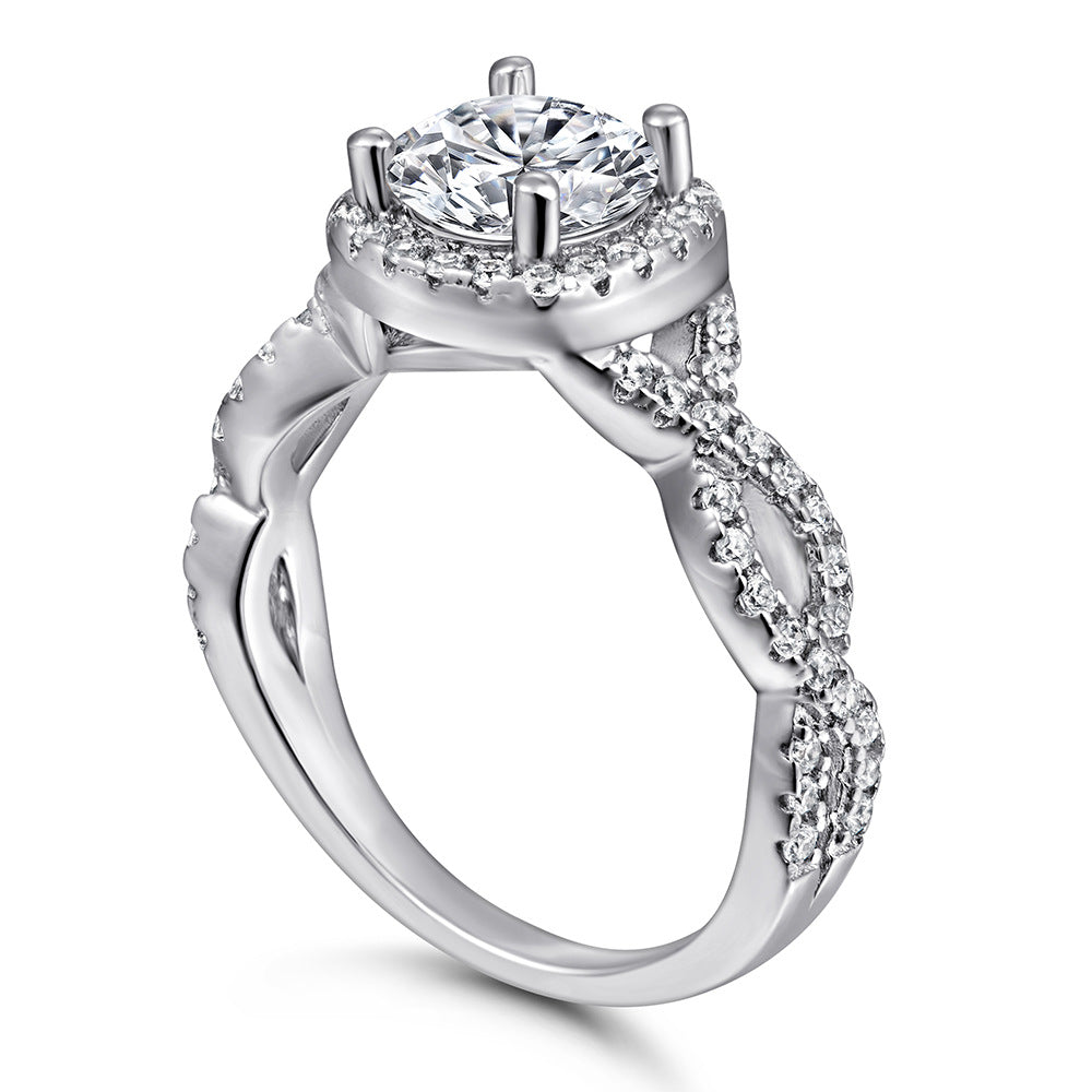 2.25Ct Cushion Cut Diamond Twisted Band Wedding Ring