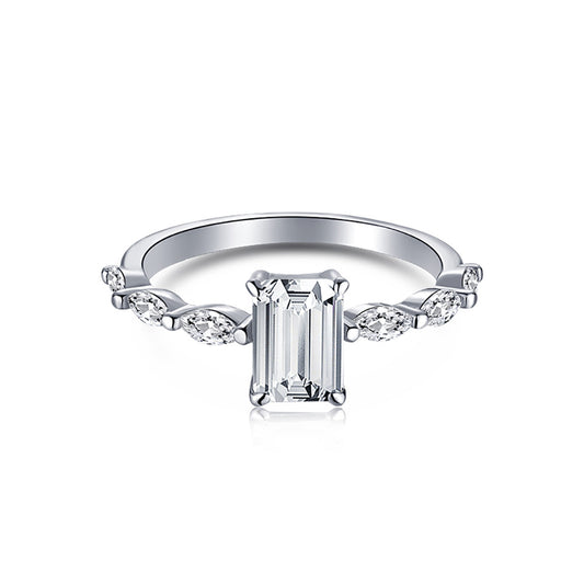 0.75Ct Minimalist Emerald Cut Engagement Ring