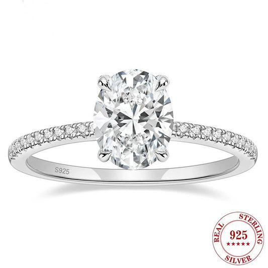 3Ct Silver Oval Cut Diamond Engagement Ring (5 Pieces / Per Order)