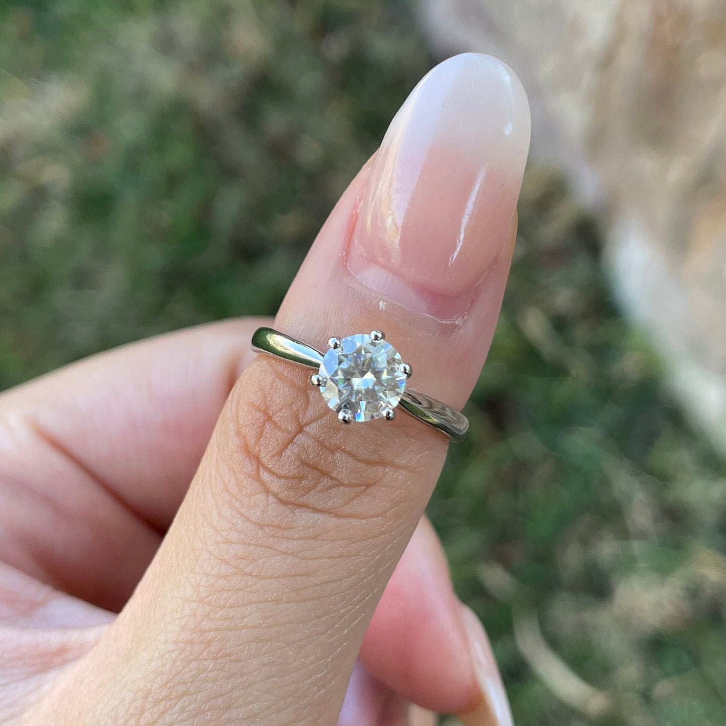 1Ct Round Cut Moissanite Engagement Ring(Special Sale!)