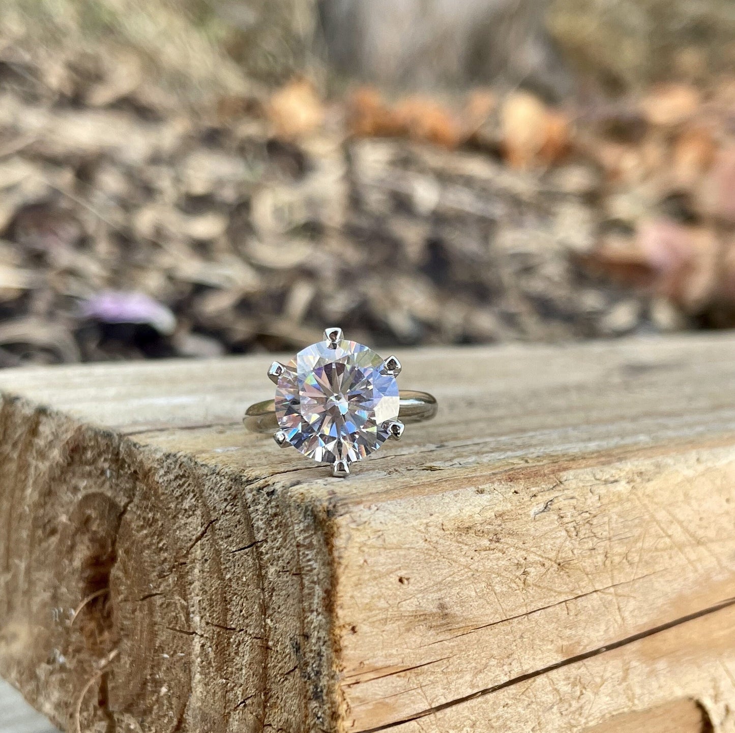 5CT Classic Brilliant Round Cut Moissanite Engagement Ring