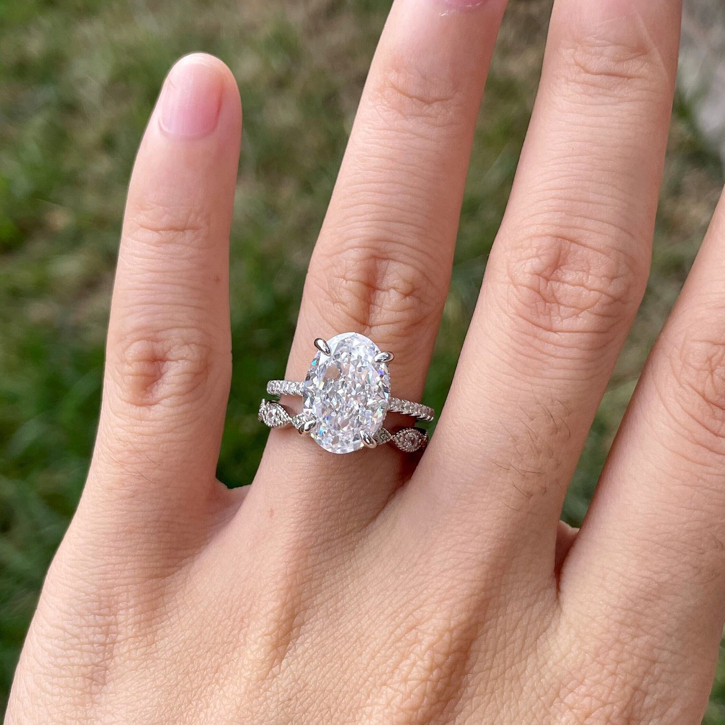 5.75CT Dainty Diamond Engagement Ring Set