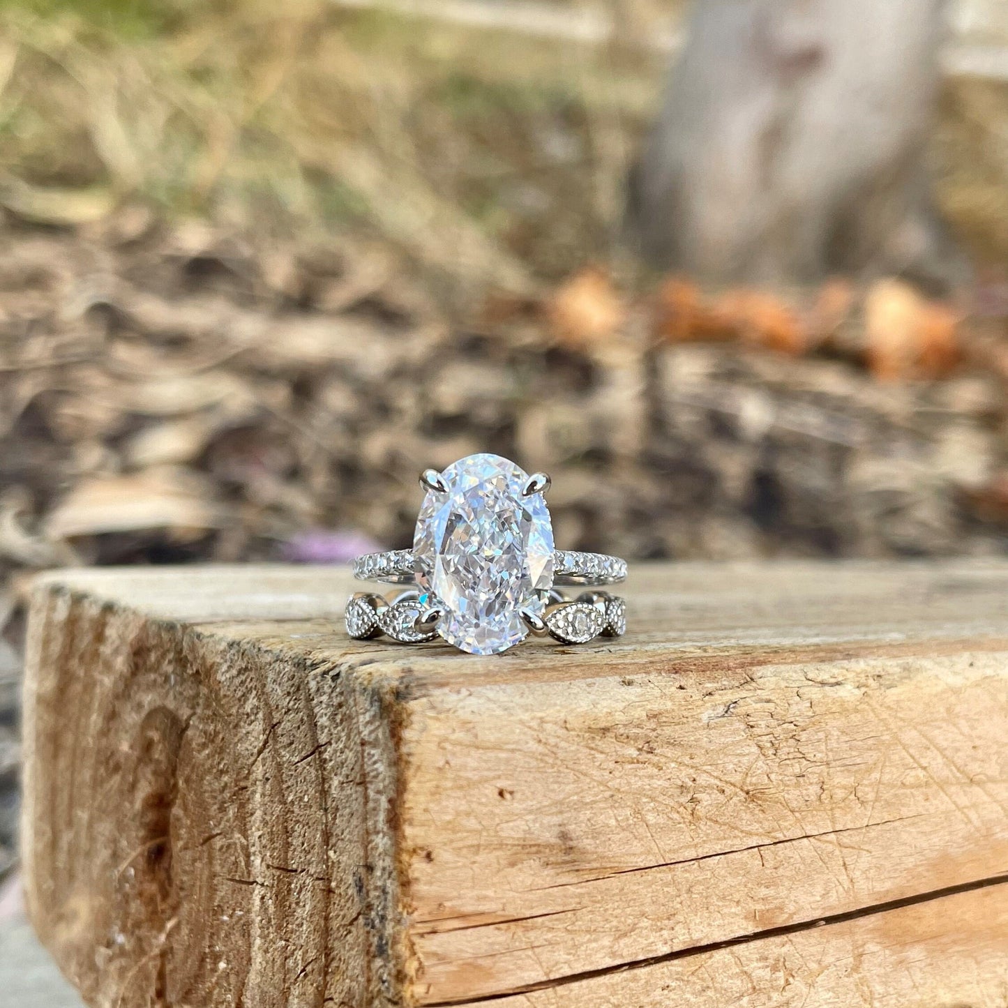 2.25CT Eternity Diamond Engagement Ring Set
