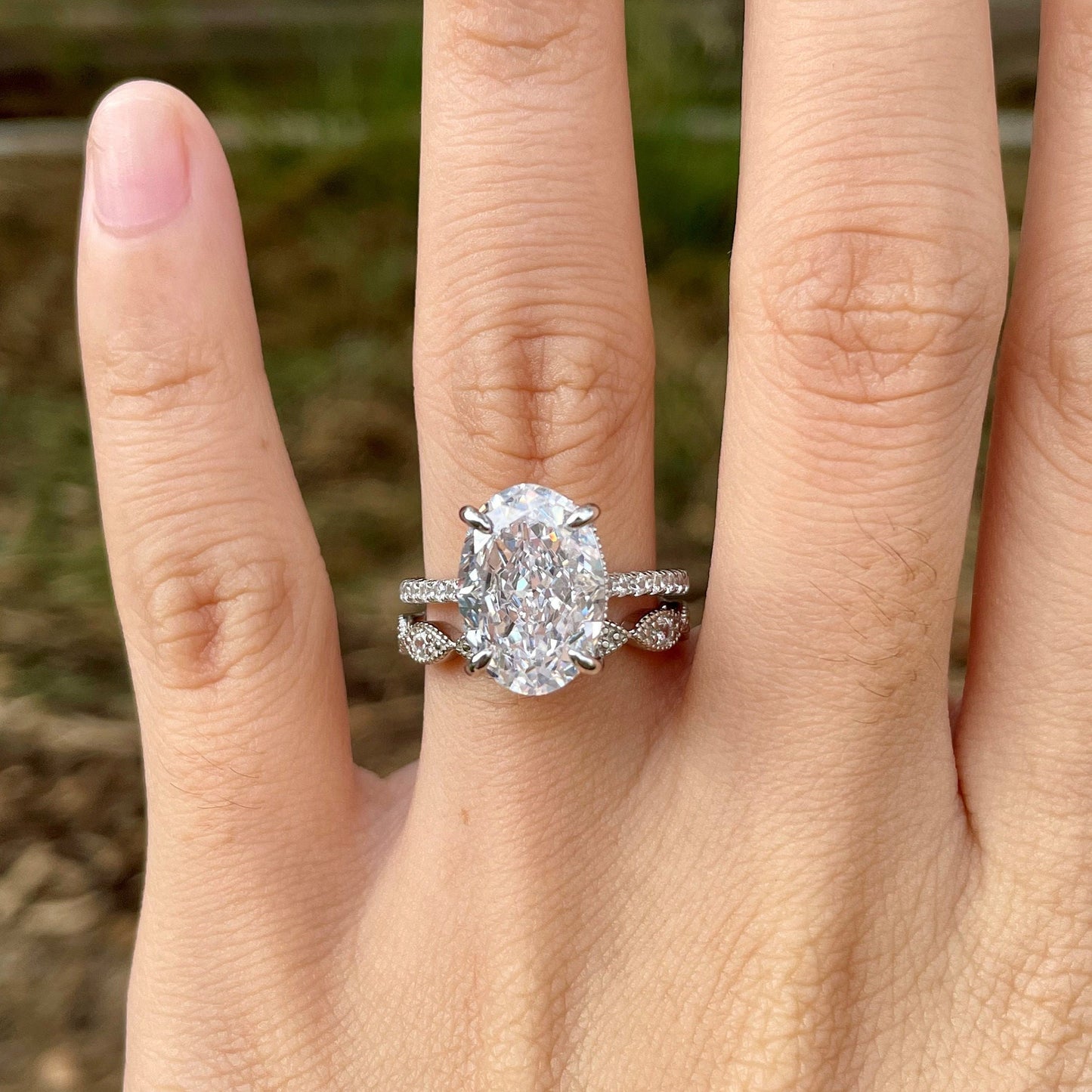 2.25CT Eternity Diamond Engagement Ring Set