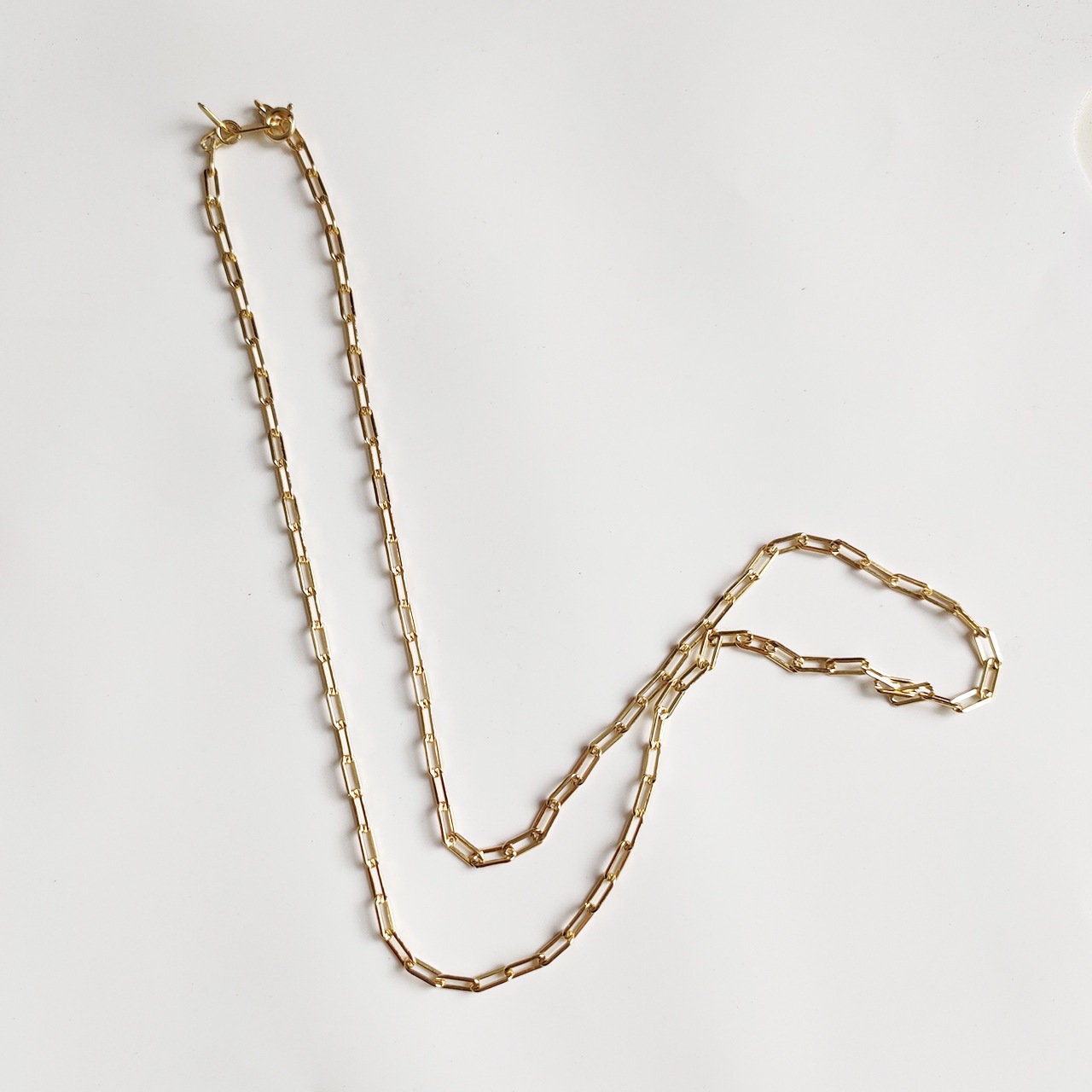 18K Plain Gold Figaro Chain Necklace