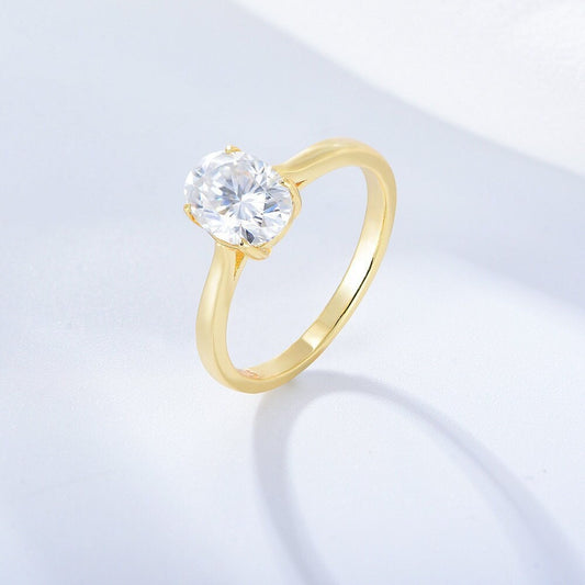 0.75Ct Gold Oval Cut Diamond Wedding Ring