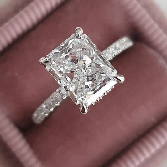 3.25Ct Radiant Cut Crystal Engagement Ring