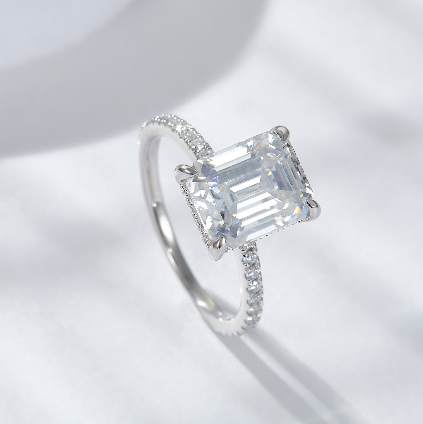 2.25Ct Emerald Cut Diamond Engagement Ring
