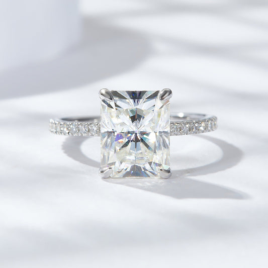 2.25Ct Accented Radiant Cut Engagement Ring