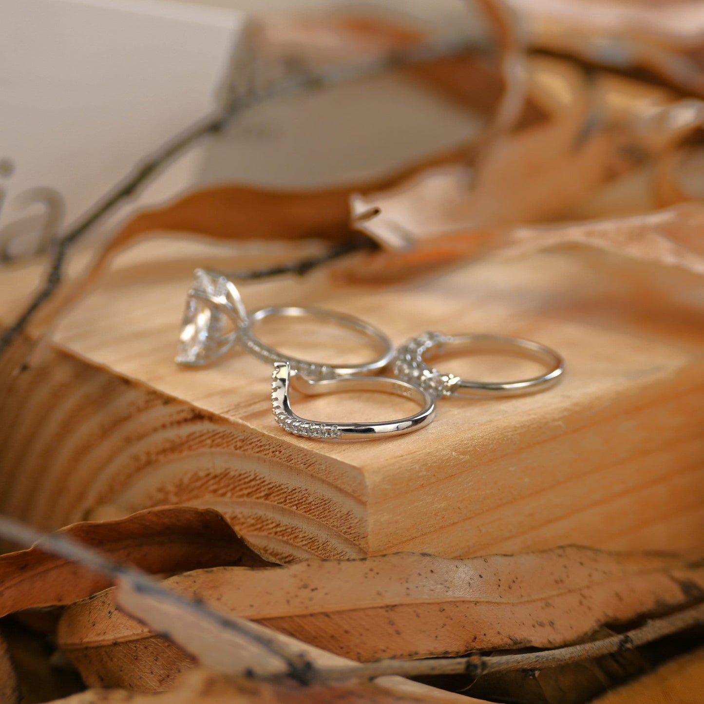 3.75Ct Classic Radiant Cut Gemstone Bridal Ring Set