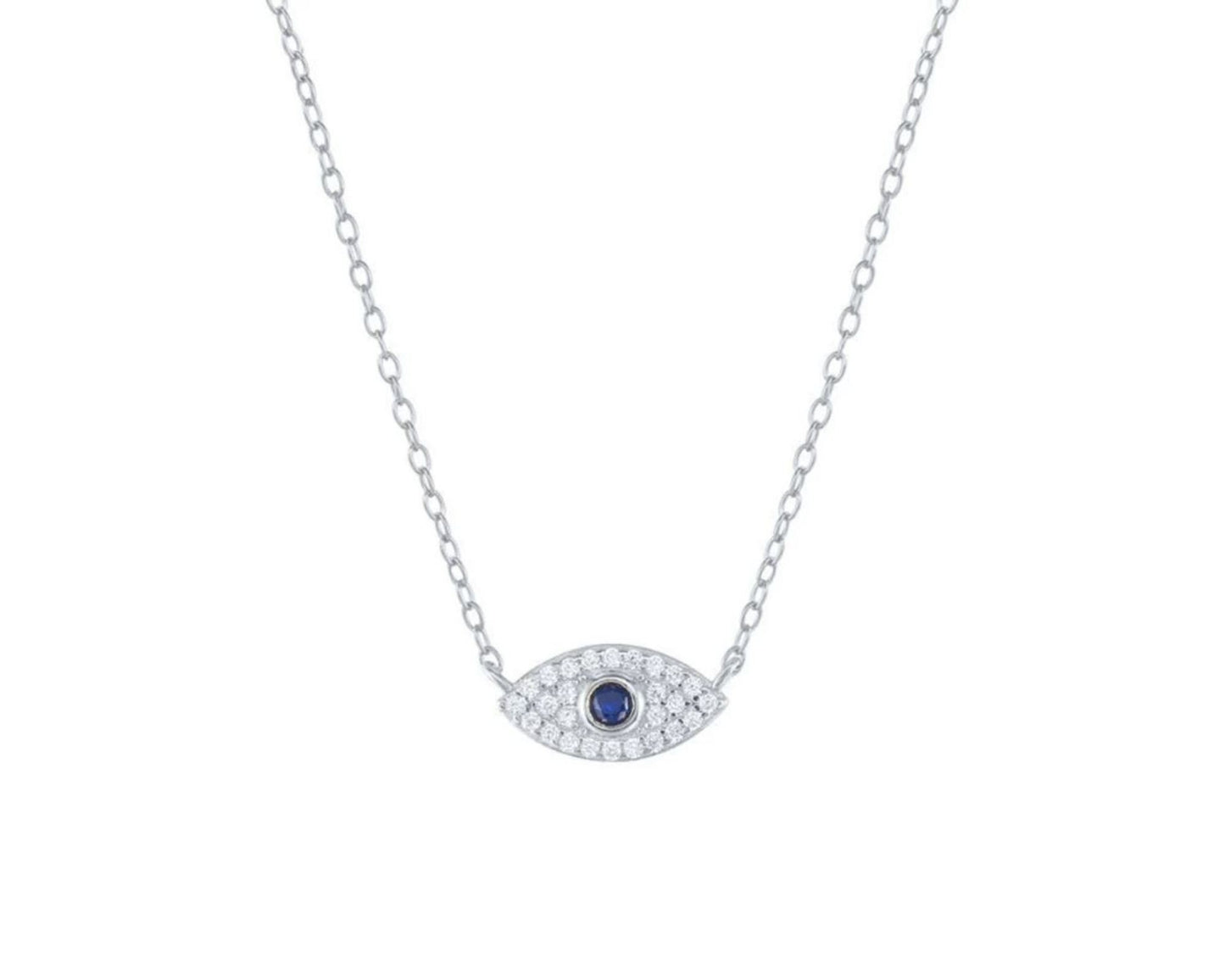 14K Gold Evil Eye Blue Diamond