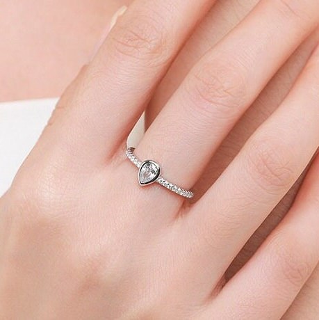 0.5Ct Pear Cut Diamond Engagement Ring